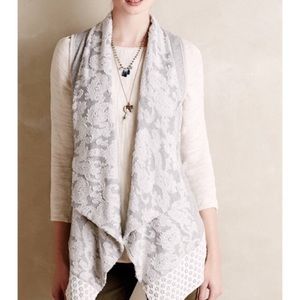 Anthropologie Gray Lace Vest